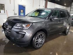 Salvage cars for sale from Copart Blaine, MN: 2018 Ford Explorer Sport