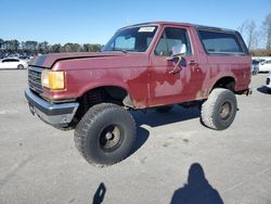 Salvage cars for sale at Dunn, NC auction: 1989 Ford Bronco U100