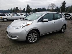 Salvage cars for sale at Graham, WA auction: 2015 Nissan Leaf S