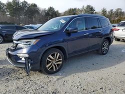 Salvage cars for sale at Mendon, MA auction: 2016 Honda Pilot Elite