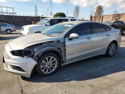 Salvage cars for sale at Wilmington, CA auction: 2017 Ford Fusion SE Hybrid