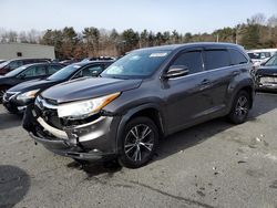 Salvage cars for sale at Exeter, RI auction: 2016 Toyota Highlander XLE