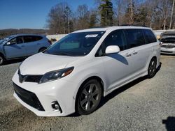 Salvage cars for sale at Concord, NC auction: 2018 Toyota Sienna SE