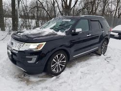 Salvage cars for sale at Cicero, IN auction: 2016 Ford Explorer Platinum