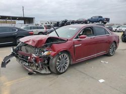 Salvage cars for sale at Grand Prairie, TX auction: 2018 Lincoln Continental Select