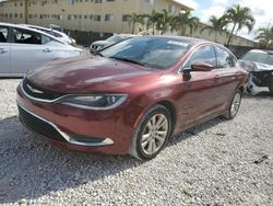 Salvage cars for sale from Copart Opa Locka, FL: 2015 Chrysler 200 Limited