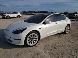 Salvage cars for sale at West Palm Beach, FL auction: 2021 Tesla Model 3