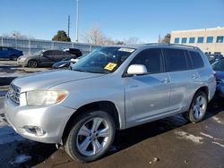 Salvage cars for sale at Littleton, CO auction: 2008 Toyota Highlander Limited