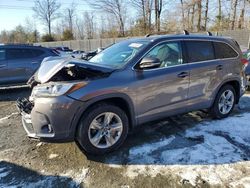 Salvage cars for sale at Waldorf, MD auction: 2018 Toyota Highlander Limited