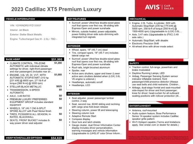 2023 Cadillac XT5 Premium Luxury