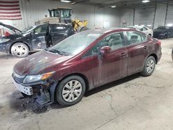 Salvage cars for sale at Franklin, WI auction: 2012 Honda Civic LX