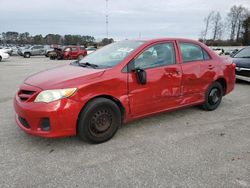 Salvage cars for sale at Dunn, NC auction: 2013 Toyota Corolla Base