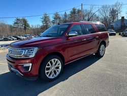 Salvage cars for sale at North Billerica, MA auction: 2019 Ford Expedition Max Platinum