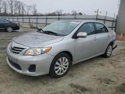 Salvage cars for sale at Spartanburg, SC auction: 2013 Toyota Corolla Base