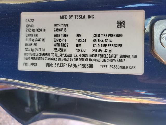 2022 Tesla Model 3