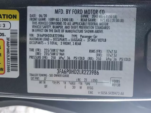 2020 Ford Fusion SE