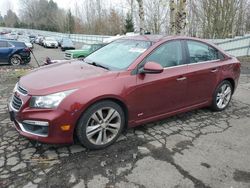 Salvage cars for sale at Portland, OR auction: 2015 Chevrolet Cruze LTZ