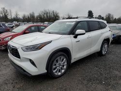 Salvage cars for sale at Portland, OR auction: 2021 Toyota Highlander Hybrid Limited