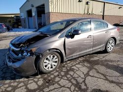 Salvage cars for sale at Marlboro, NY auction: 2012 Honda Civic LX