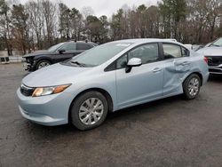 Honda salvage cars for sale: 2012 Honda Civic LX