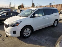 Salvage cars for sale from Copart Wilmington, CA: 2015 KIA Sedona LX