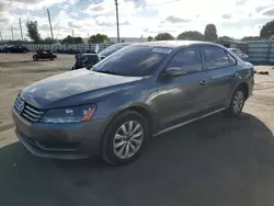 Salvage cars for sale from Copart Miami, FL: 2012 Volkswagen Passat S