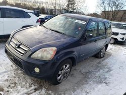 Salvage cars for sale at North Billerica, MA auction: 2006 Honda CR-V LX