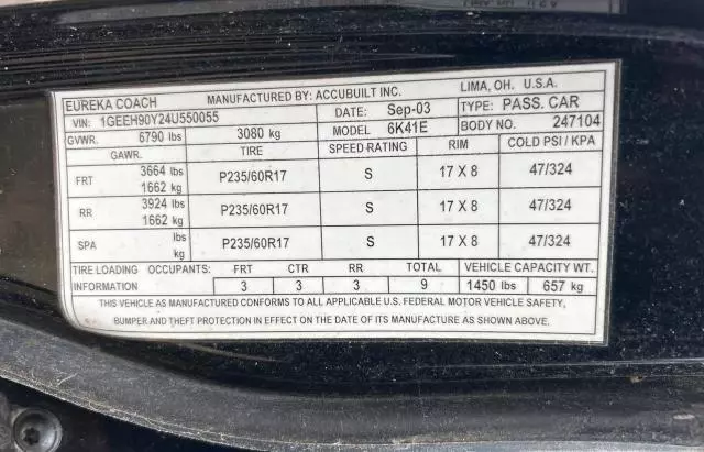 2004 Cadillac Professional Chassis