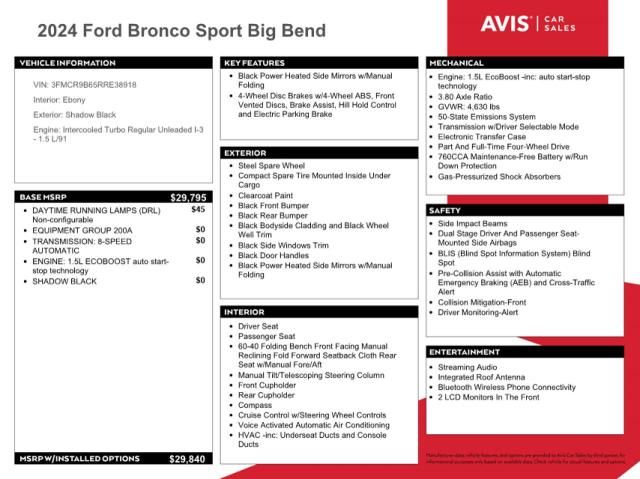 2024 Ford Bronco Sport BIG Bend