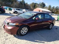 Salvage cars for sale from Copart Mendon, MA: 2012 Honda Civic LX