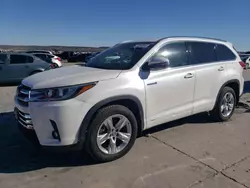 Salvage cars for sale at Grand Prairie, TX auction: 2019 Toyota Highlander Hybrid Limited