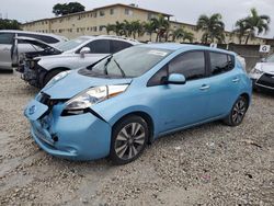 Salvage cars for sale at Opa Locka, FL auction: 2015 Nissan Leaf S