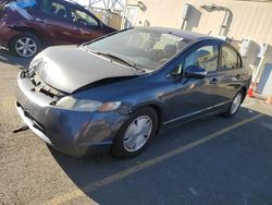 Salvage cars for sale at Hayward, CA auction: 2007 Honda Civic Hybrid