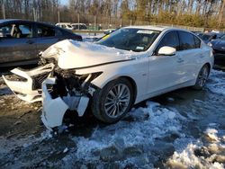 Salvage cars for sale at Waldorf, MD auction: 2018 Infiniti Q50 Luxe