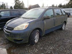 Salvage cars for sale at Graham, WA auction: 2005 Toyota Sienna LE