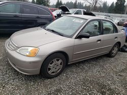 Salvage cars for sale at Graham, WA auction: 2001 Honda Civic LX