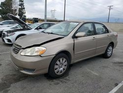 Salvage cars for sale from Copart Rancho Cucamonga, CA: 2004 Toyota Corolla CE