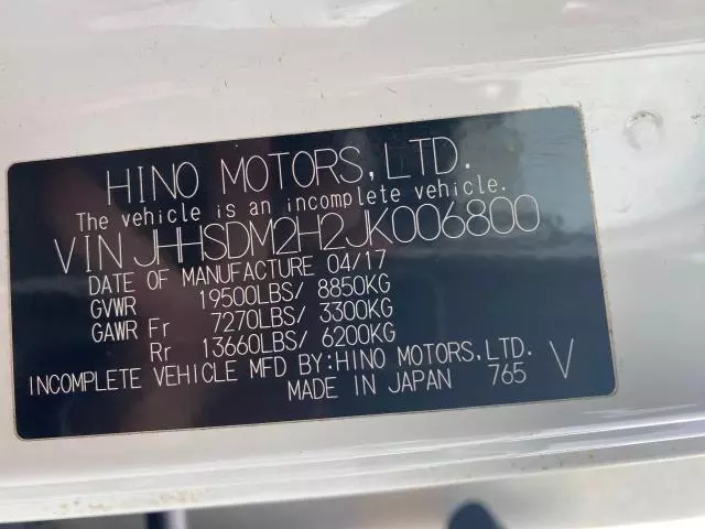 2018 Hino 195