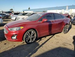 Salvage cars for sale at Woodhaven, MI auction: 2019 Ford Fusion Titanium