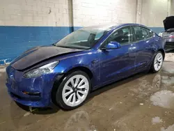 Salvage cars for sale at Woodhaven, MI auction: 2022 Tesla Model 3