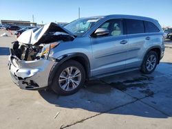 Salvage cars for sale from Copart Grand Prairie, TX: 2015 Toyota Highlander XLE