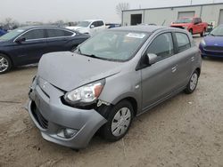 Salvage cars for sale at Kansas City, KS auction: 2015 Mitsubishi Mirage DE