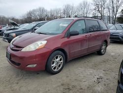 Salvage cars for sale at North Billerica, MA auction: 2006 Toyota Sienna LE