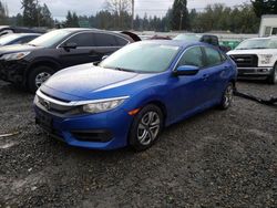 Salvage cars for sale from Copart Graham, WA: 2017 Honda Civic LX