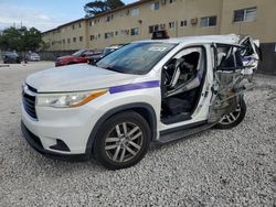 Salvage cars for sale from Copart Opa Locka, FL: 2014 Toyota Highlander LE