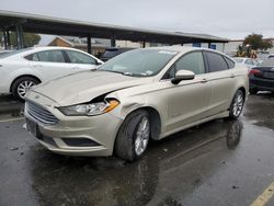 Salvage cars for sale at Hayward, CA auction: 2017 Ford Fusion SE Hybrid