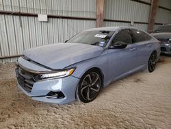 Salvage cars for sale at Houston, TX auction: 2022 Honda Accord Sport