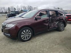 Salvage cars for sale from Copart Spartanburg, SC: 2016 Acura MDX Technology