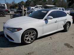 Salvage cars for sale from Copart Savannah, GA: 2018 Alfa Romeo Giulia TI Q4