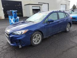 Salvage cars for sale at Woodburn, OR auction: 2018 Subaru Impreza Premium Plus